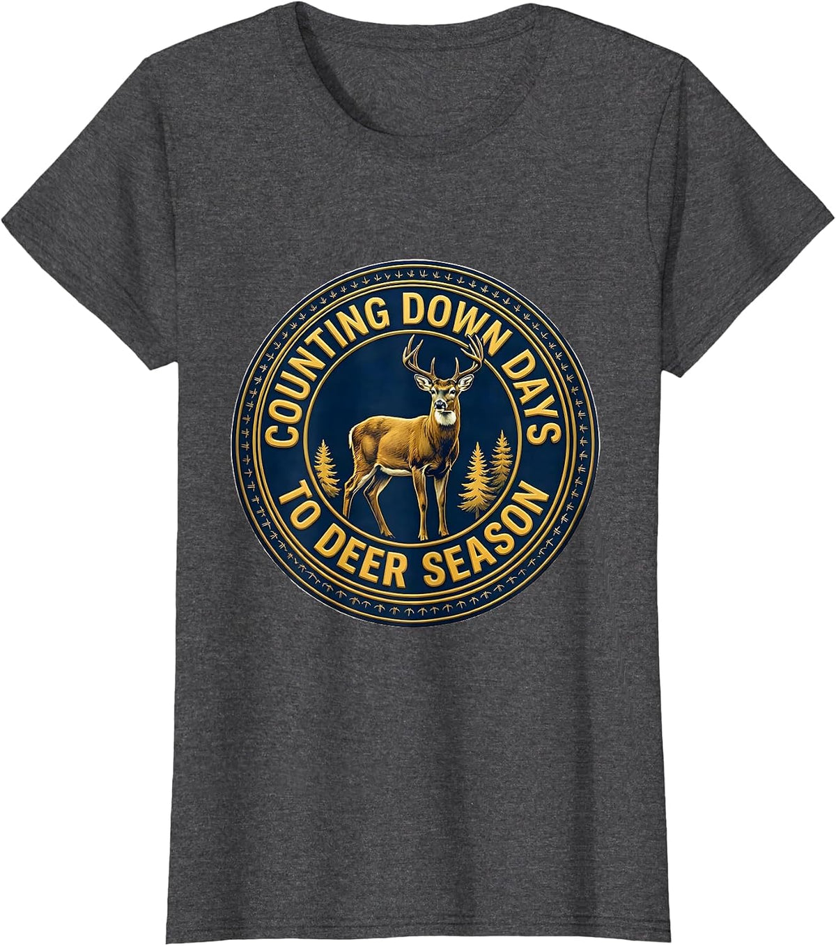 Women's Counting Down Days To Deer Season Funny Hunting Youth T-Shirt - Dark Heather Grey