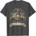 Men's Sun Dust and Denim Cowgirl Graphic Design T-Shirt - Dark Heather Grey