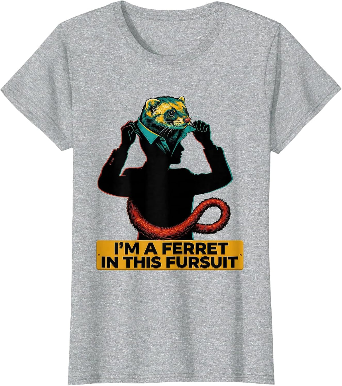 Women's I'm A Ferret In This Fursuit Funny Furry Fandom Fursona T-Shirt - Heather Grey