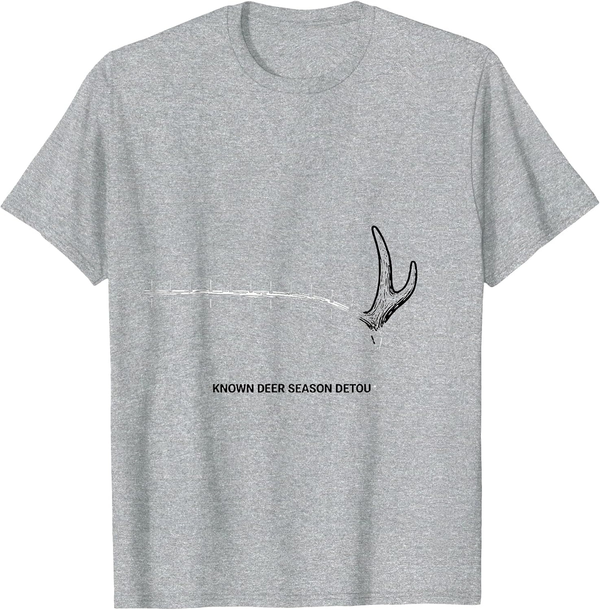 Men's Known Deer Season Detour Funny Deer Hunting Camo Dad Humor T-Shirt - Heather Grey