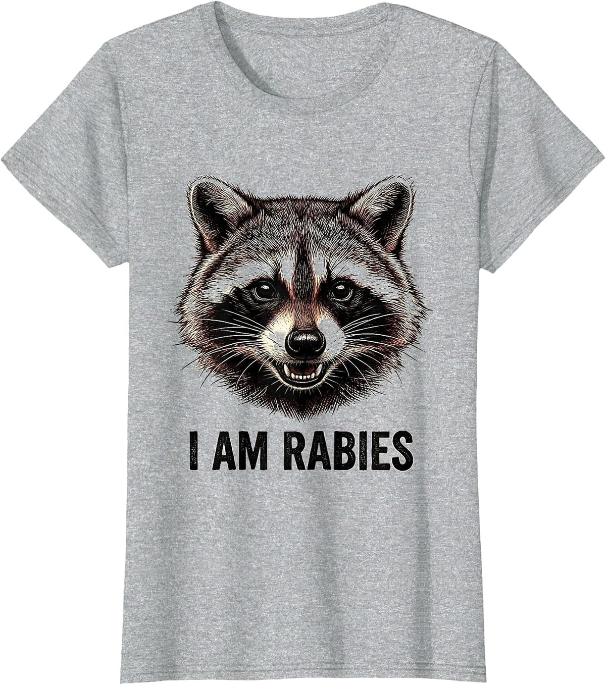 I Am Rabies Funny Ferret Vintage Animal Humor T-Shirt - Heather Grey