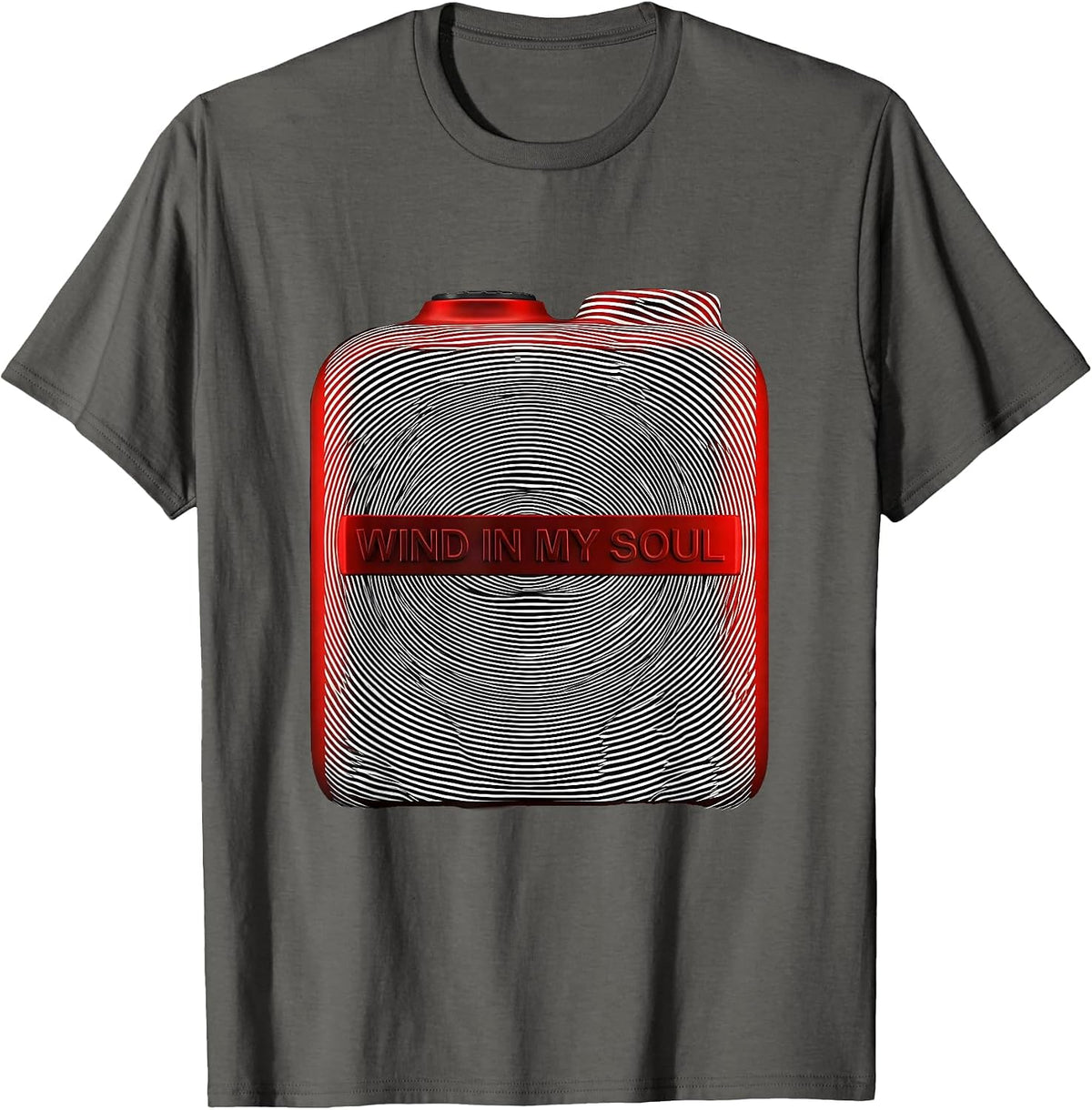 Men's Wind In My Soul Motorcycle Rider Design T-Shirt - Asphalt Grey