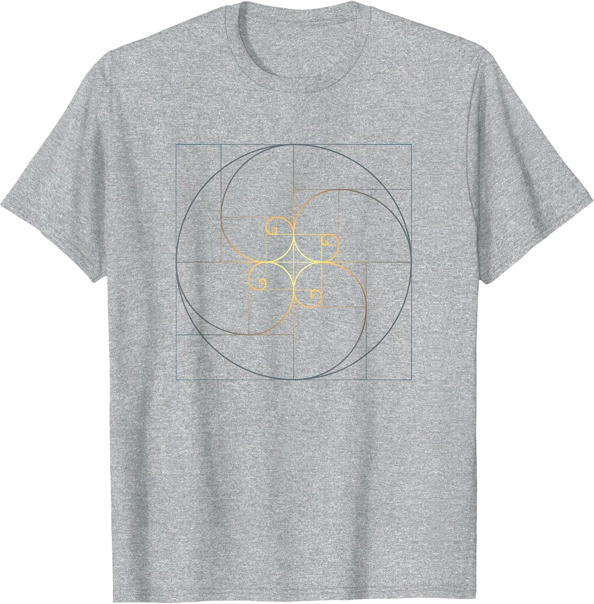 Fibonacci Spiral Golden Ratio Geometry Architecture Phi T-Shirt - Heather Grey