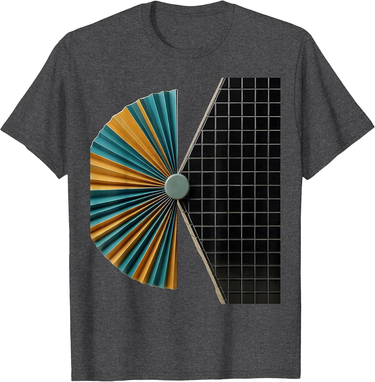Men's Geometric Colliding Masses Roaring 20s Party Vintage T-Shirt - Dark Heather Grey