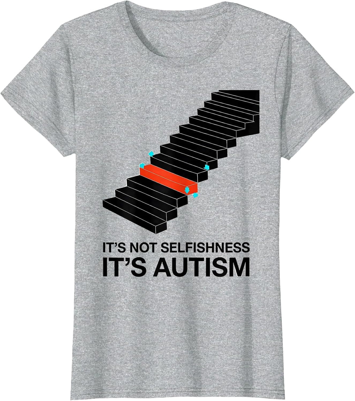 It's Not Selfishness It's Autism Funny Neurodiversity T-Shirt - Heather Grey