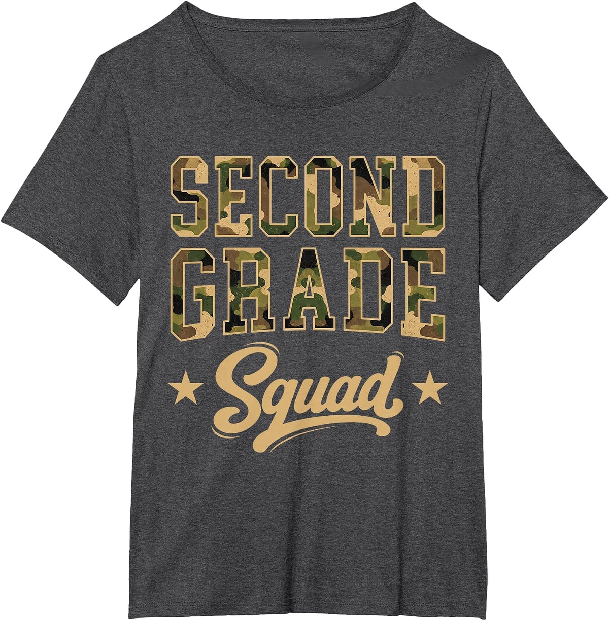 2nd Grade Camouflage Second Grade Squad Back to School T-Shirt - Dark Heather Grey