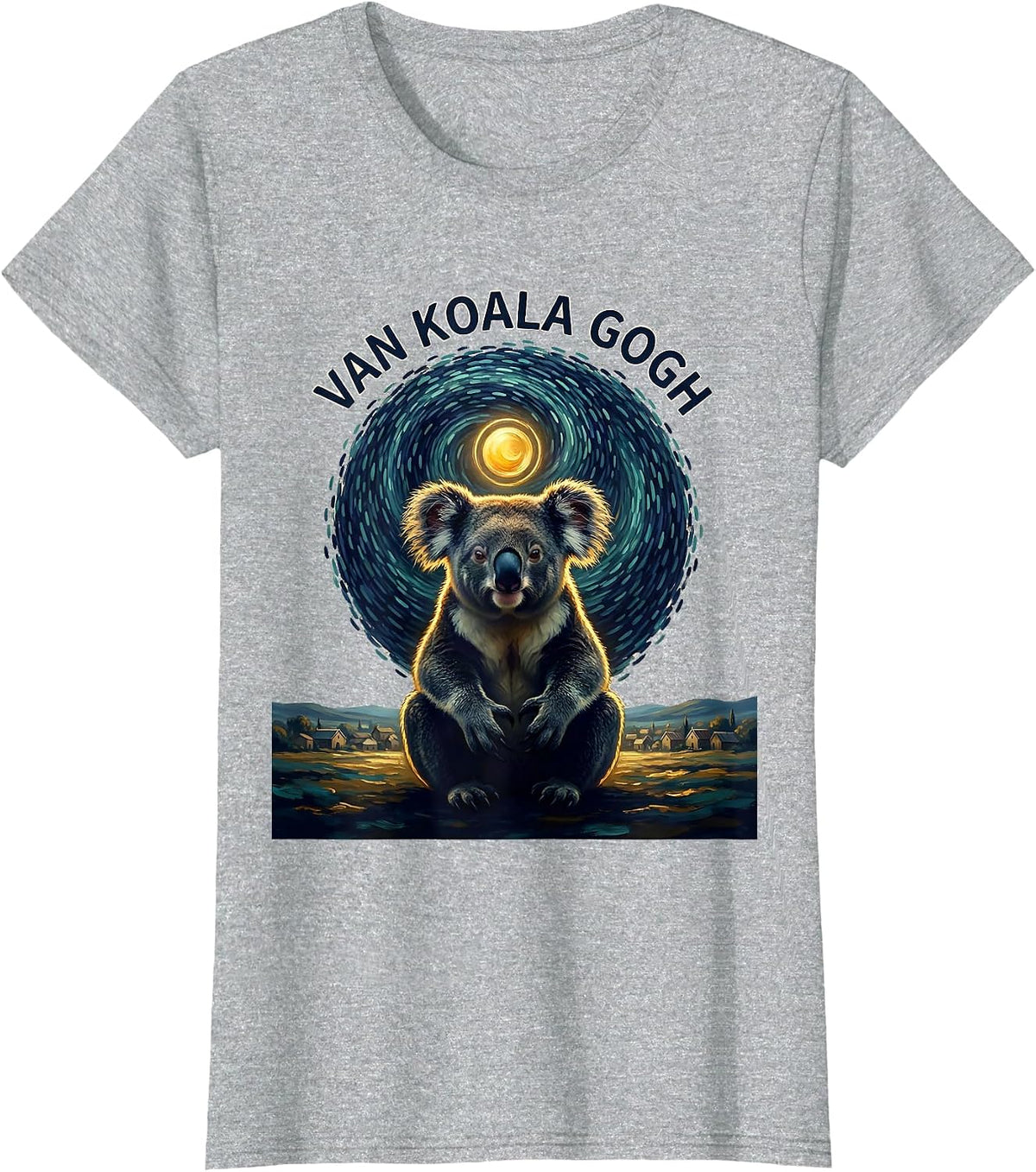 Van Koala Gogh Funny Koala Lover Animal Art Meme T-Shirt - Heather Grey