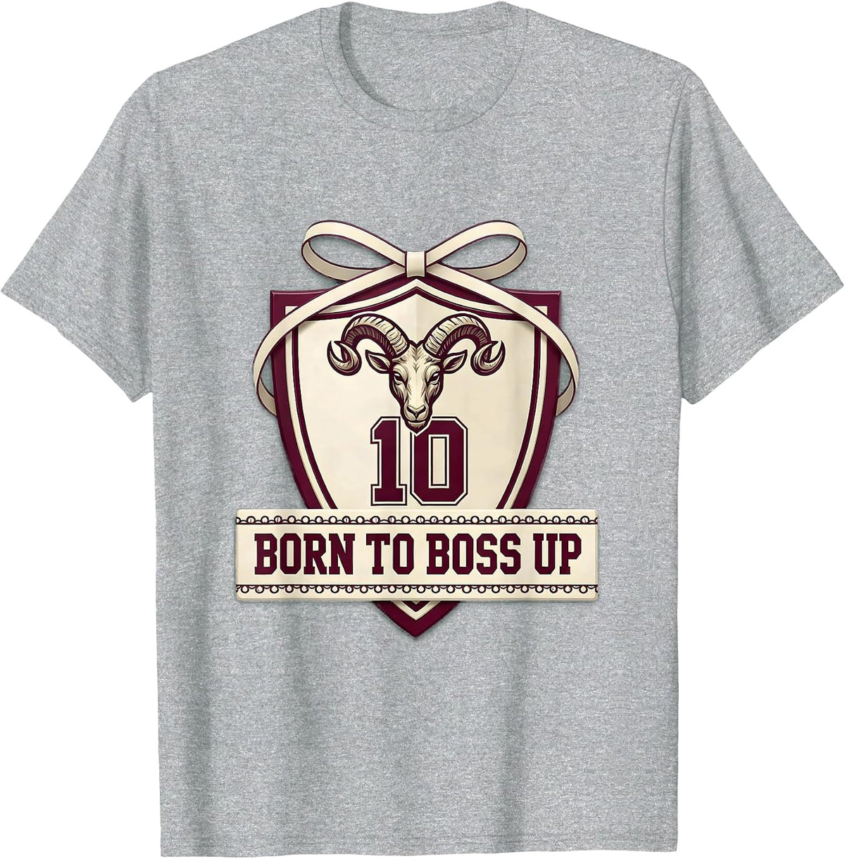Men's Born to Boss Up Capricorn Zodiac Design T-Shirt - Heather Grey