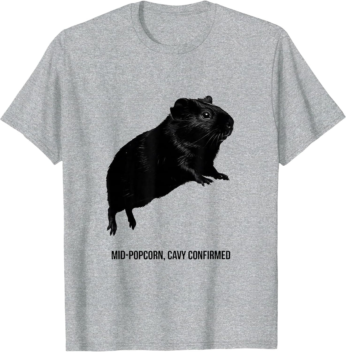 Men's Mid-Popcorn, Cavy Confirmed Funny Pig Lover Humor T-Shirt - Heather Grey