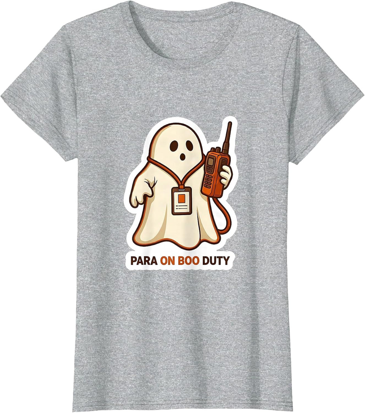 Para On Boo Duty Spooky SPED Paraprofessional Teacher T-Shirt - Heather Grey