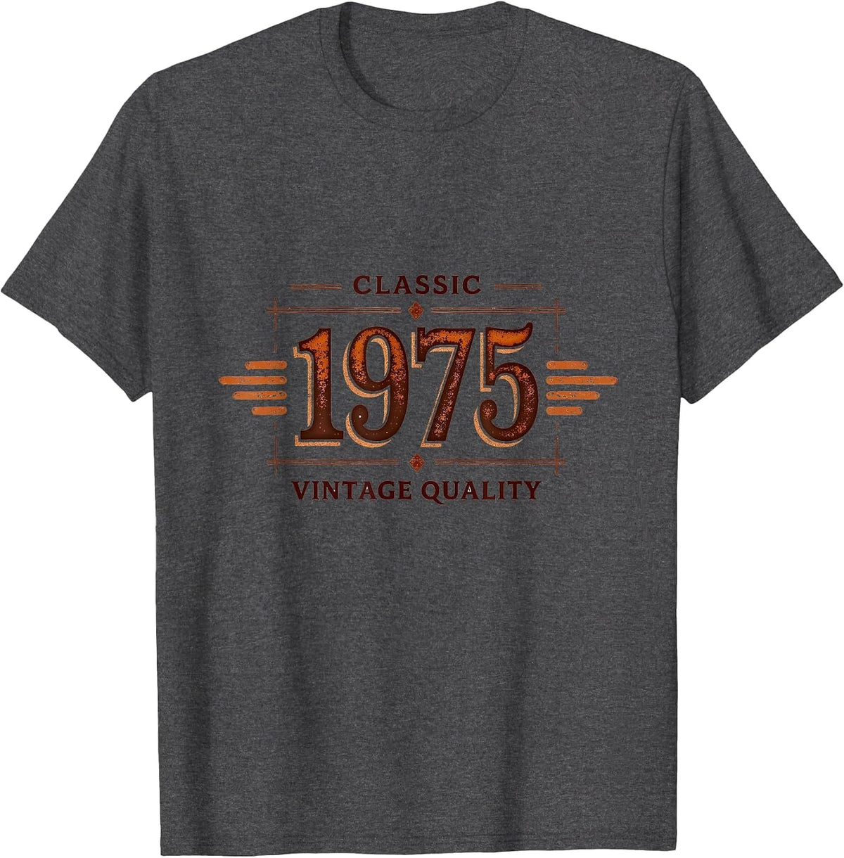1975 Classic Vintage Quality Retro Design T-Shirt - Dark Heather Grey