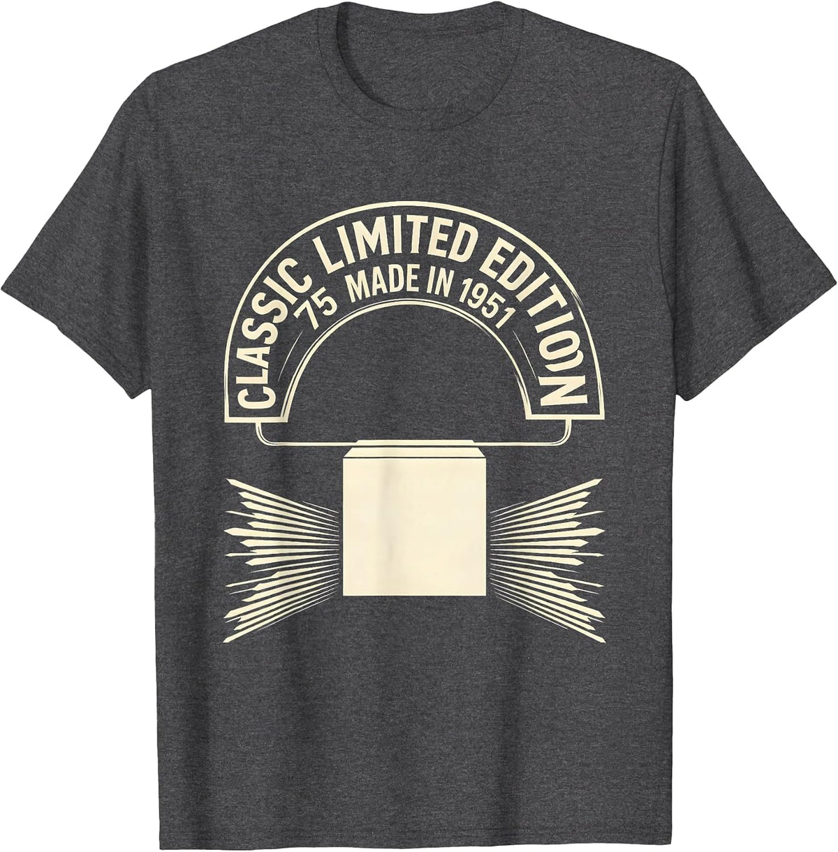 Classic Limited Edition 75 Made in 1951 Vintage T-Shirt - Dark Heather Grey