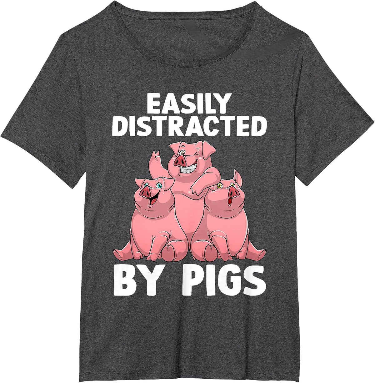 Funny Pig Design for Men Women Kids Farm Animal Pig Lovers T-Shirt - Dark Heather Grey
