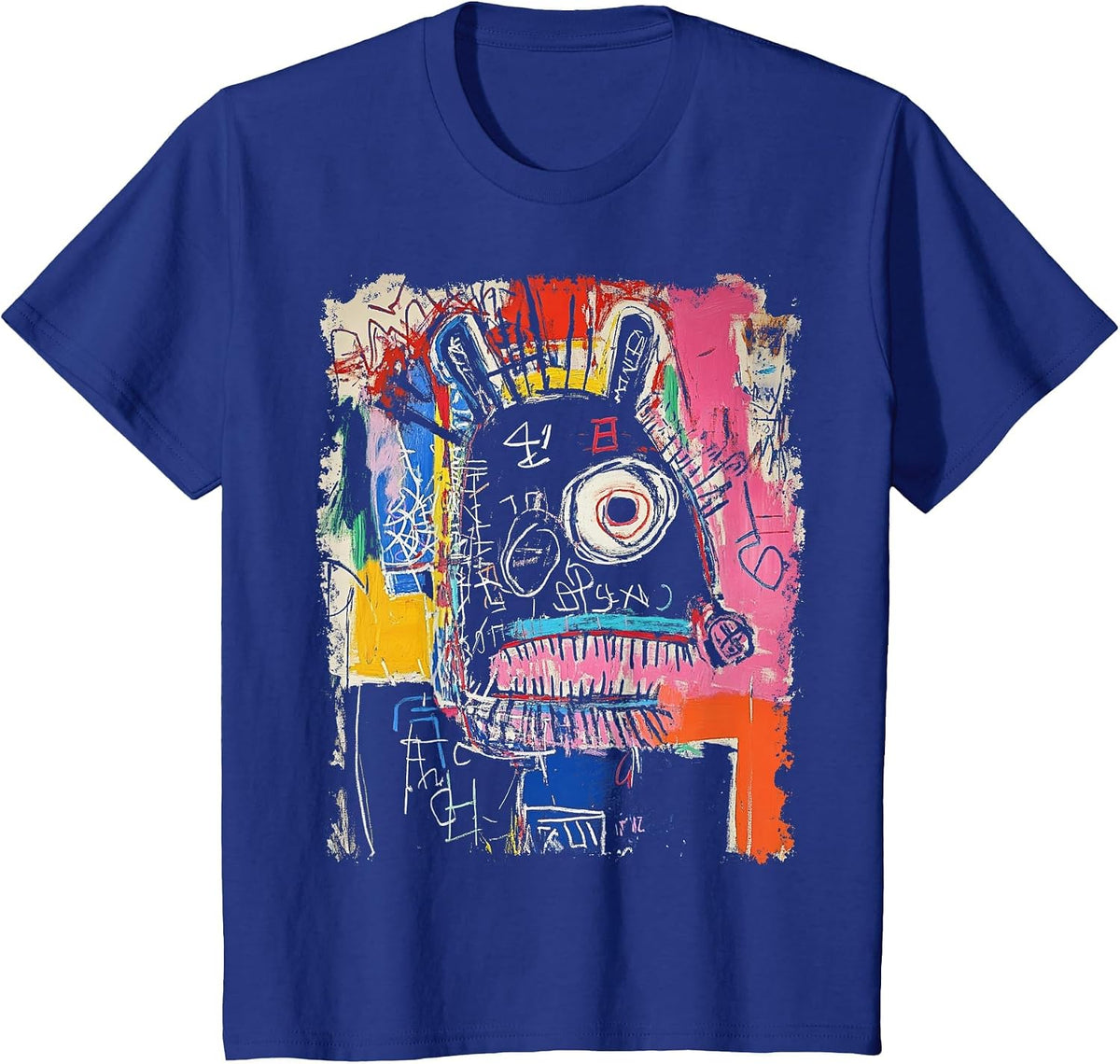 Fashion Abstract Art Men's Graffiti T-Shirt - Royal Blue