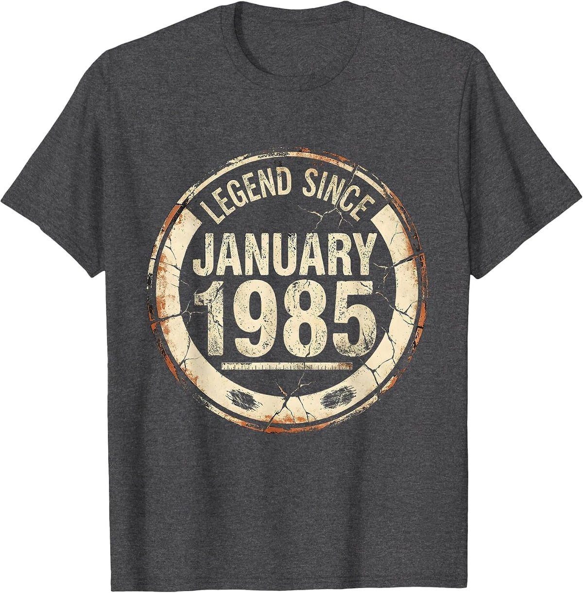 Legend Since January 1985 Vintage Birthday Milestone Gift T-Shirt - Dark Heather Grey