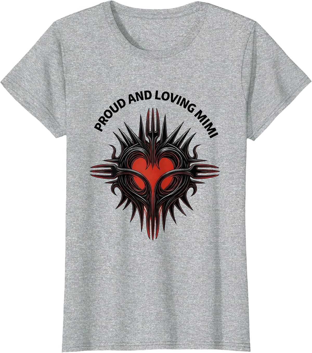 Proud and Loving Mimi Grandmother Design T-Shirt - Heather Grey