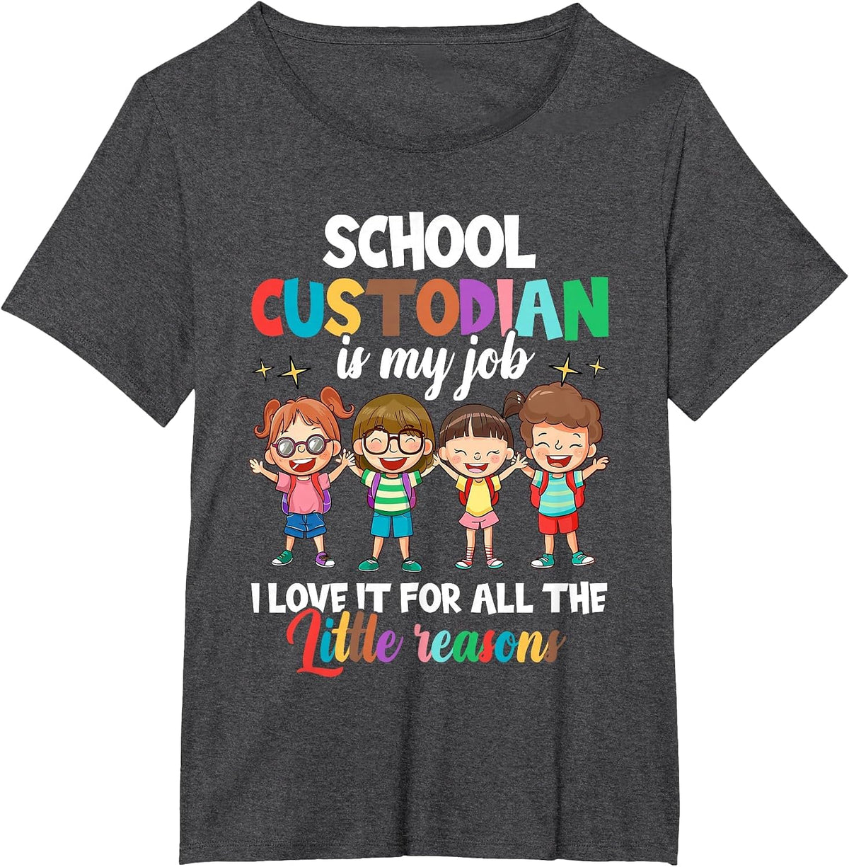 Custodian Appreciation Shirt, Back to School Janitor T-Shirt - Dark Heather Grey