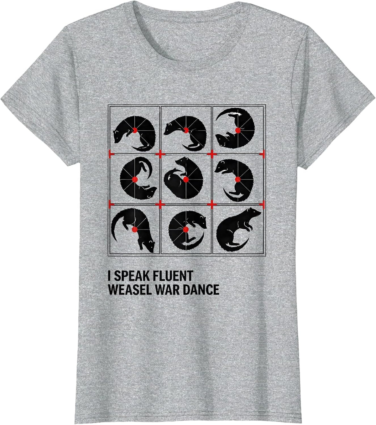 I Speak Fluent Weasel War Dance Funny Ferret Lover Christmas T-Shirt - Heather Grey