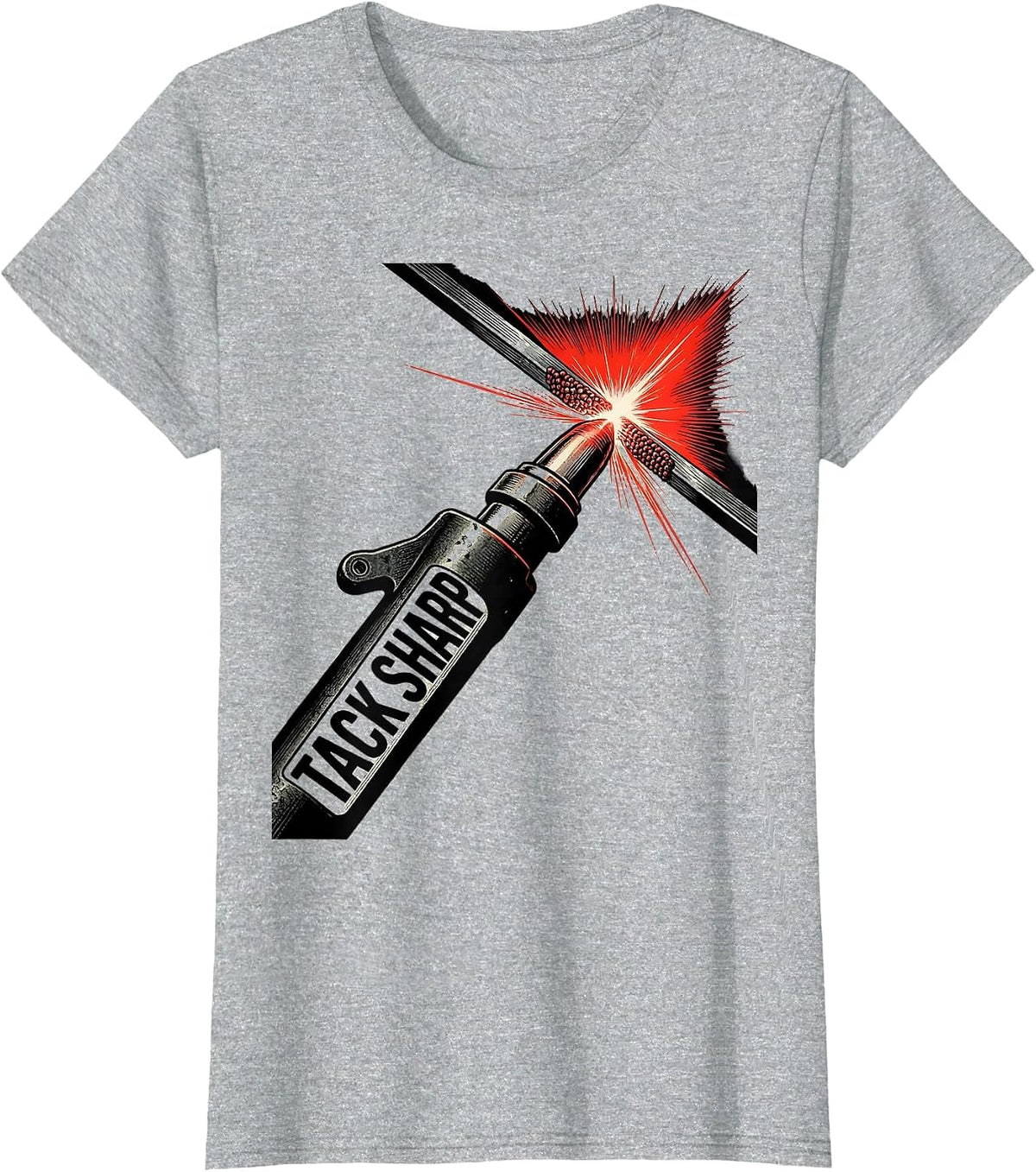 Women's Tack Sharp Constructivist Welder Trade Pride Humor T-Shirt - Heather Grey