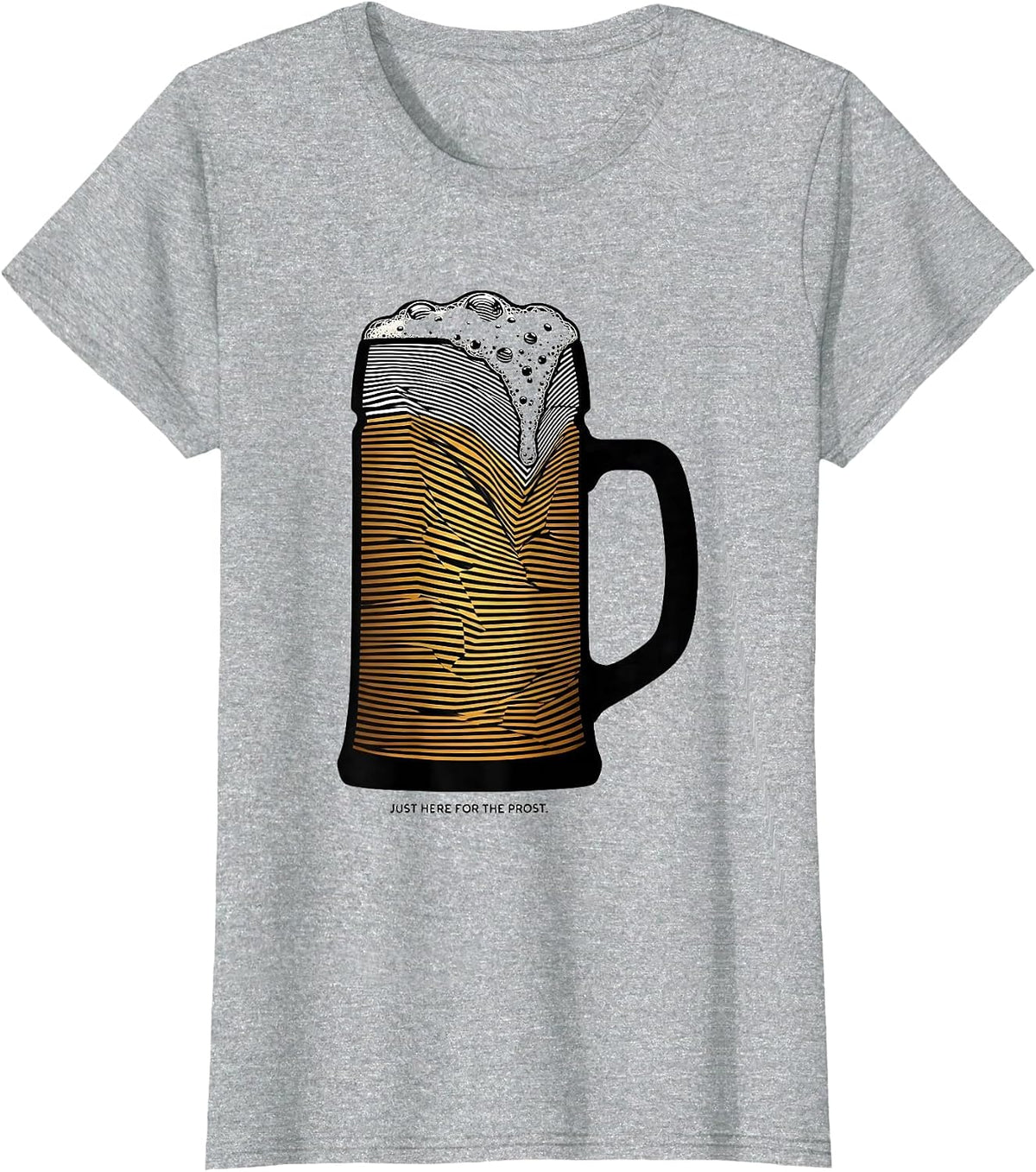 Just Here for the Prost Oktoberfest Design T-Shirt - Heather Grey
