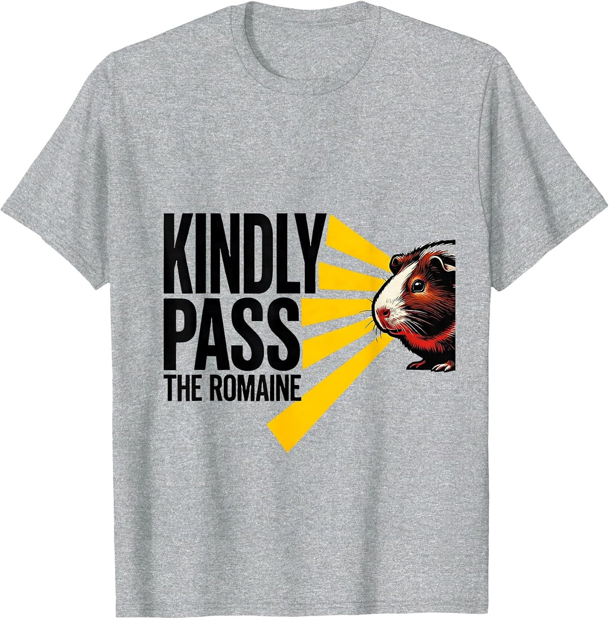 Men's Kindly Pass The Romaine Funny Pig Lover Cavy Pet Owner T-Shirt - Heather Grey