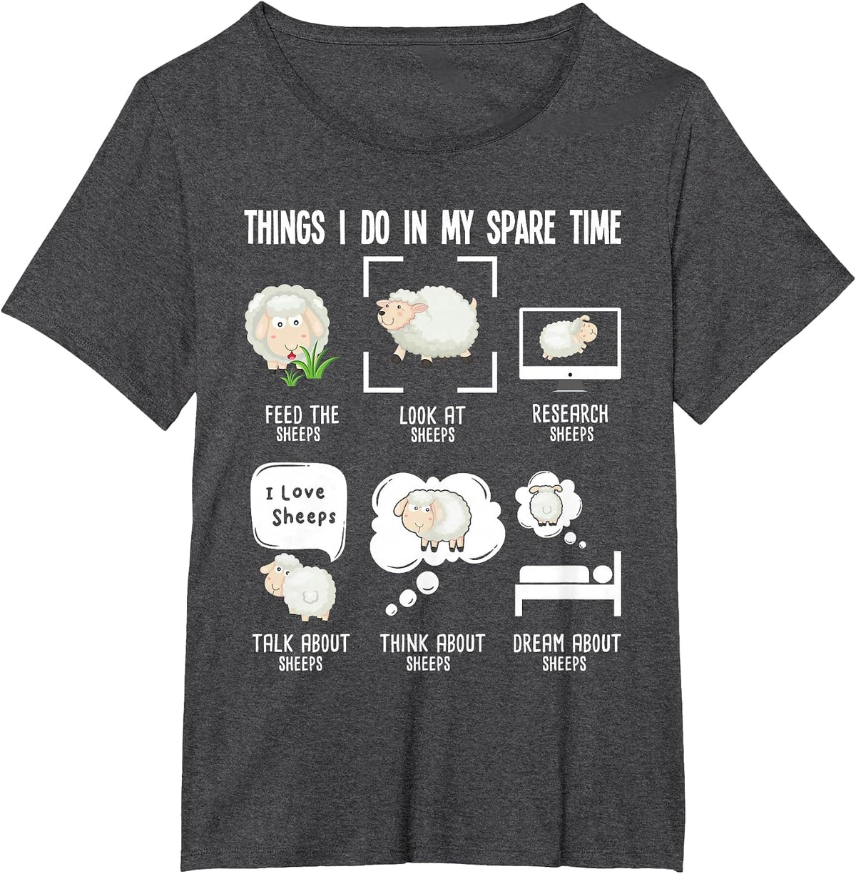 Things I Do in My Spare Time - Sheep Breeder Farmer Herder T-Shirt - Dark Heather Grey