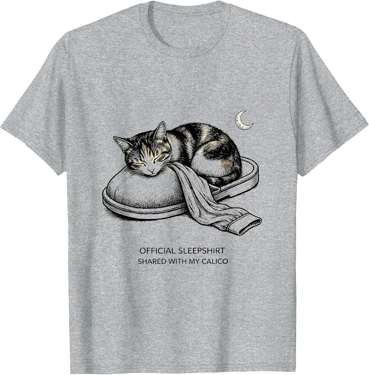 Men's Official Sleepshirt, Shared With My Calico Cat Lover T-Shirt - Heather Grey