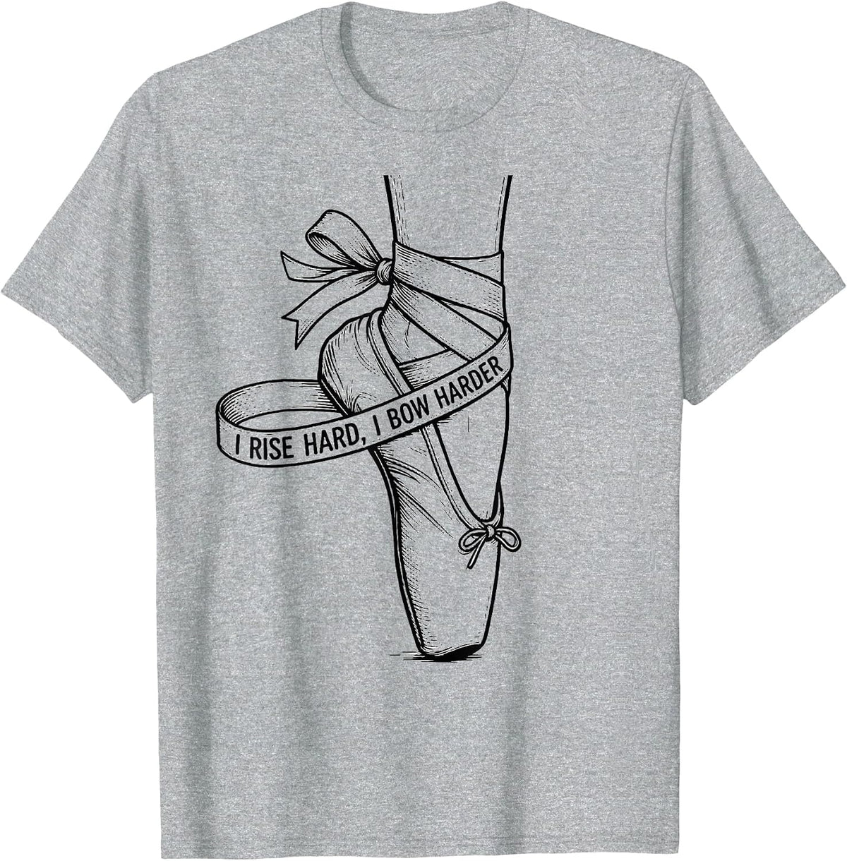 Men's I Rise Hard I Bow Harder Coquette Bow Gymnastics Gift T-Shirt - Heather Grey