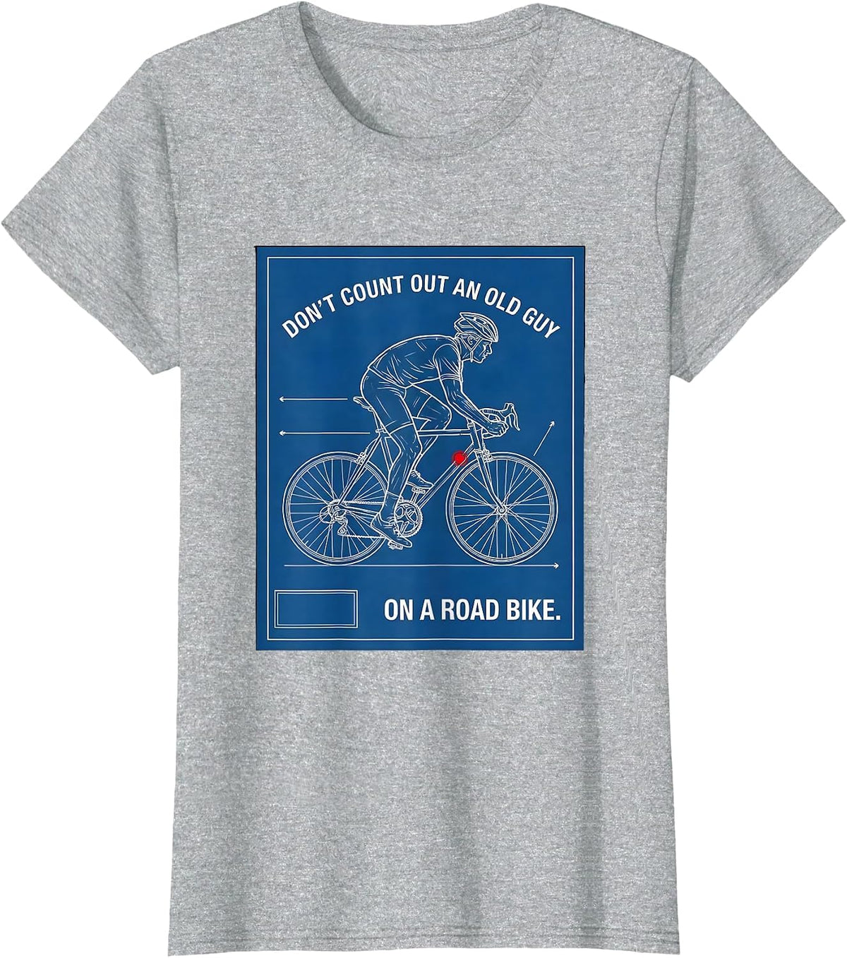 Don't Count Out An Old Guy On A Road Bike Cycling T-Shirt - Heather Grey