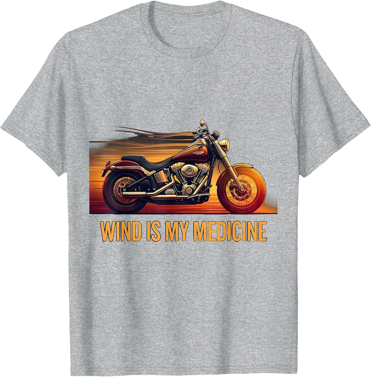 Men's Wind Is My Medicine Motorcycle Riding Design T-Shirt - Heather Grey