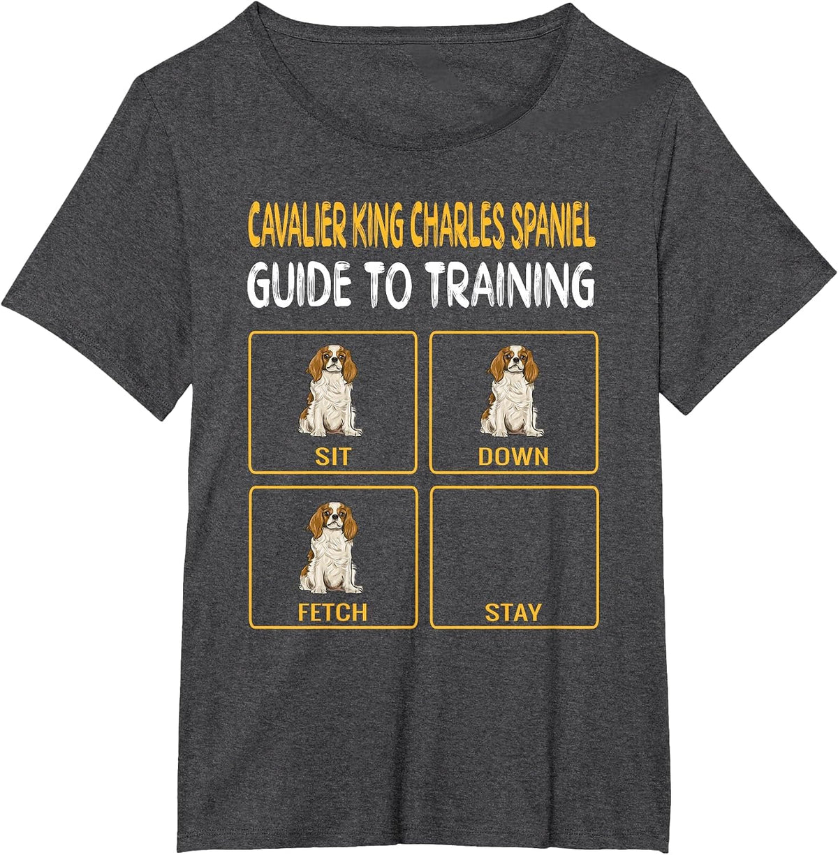 Cavalier King Charles Spaniel Guide to Training Dog Trainer T-Shirt - Dark Heather Grey