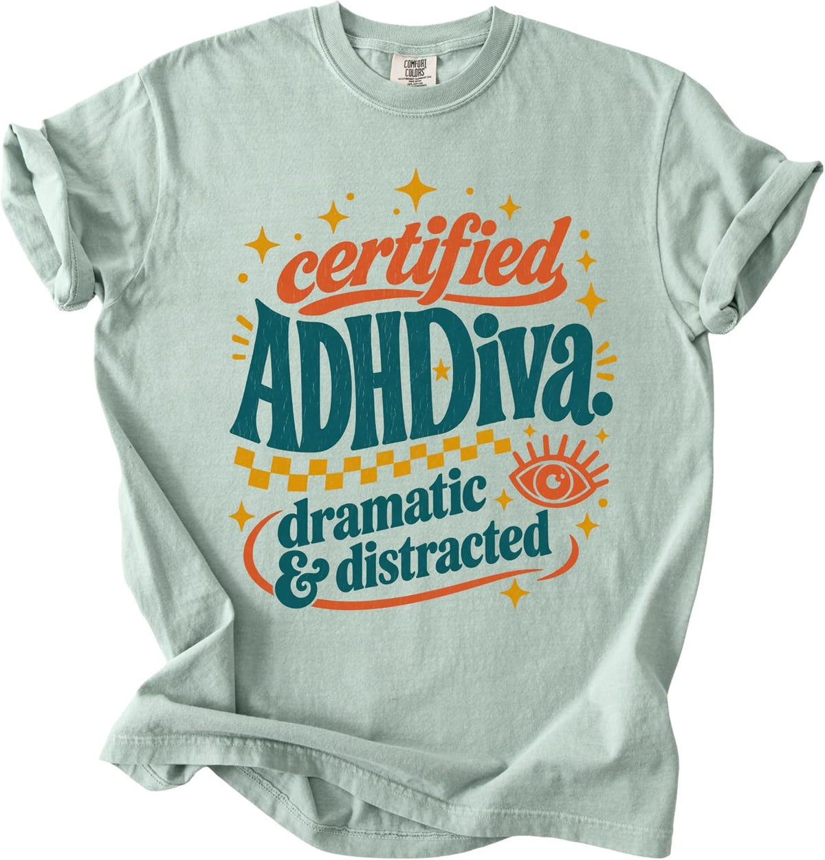 FITIN Neurodivergent T-Shirt, Certified ADHDiva Humor Statement Tee - Bay