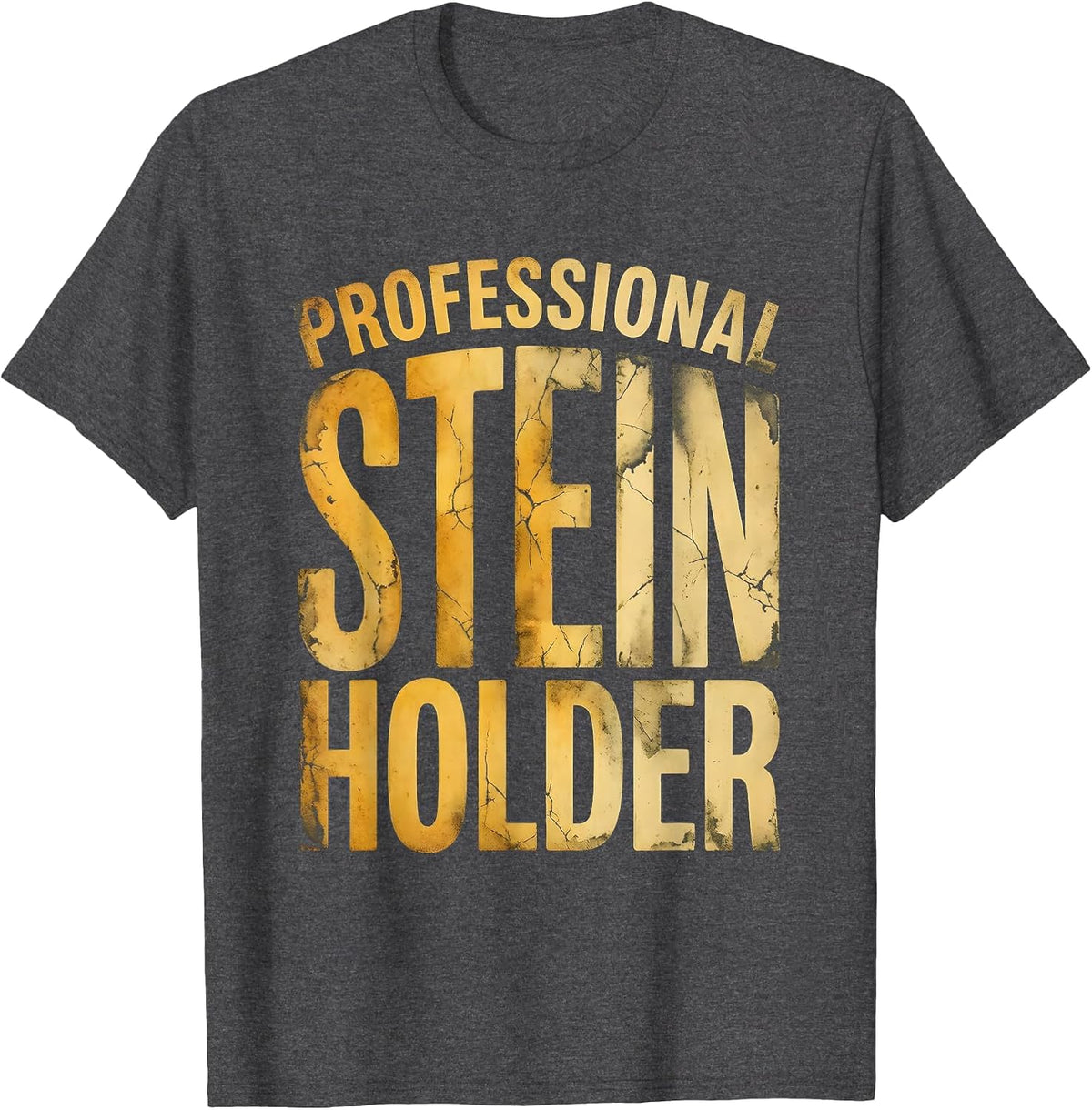 Men's Professional Stein Holder Oktoberfest Design T-Shirt - Dark Heather Grey