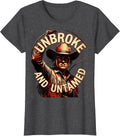 Women's Unbroke and Untamed Cowgirl Western Design T-Shirt - Dark Heather Grey