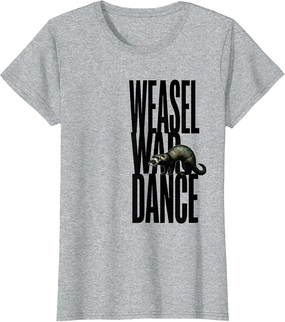Weasel War Dance Funny Ferret Lover Gift Christmas T-Shirt - Heather Grey