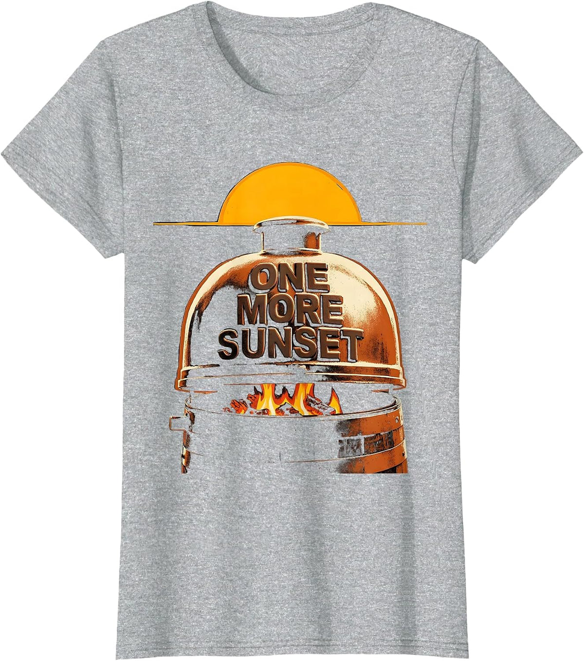 One More Sunset BBQ Pitmaster Last Cookout Summer Grill T-Shirt - Heather Grey