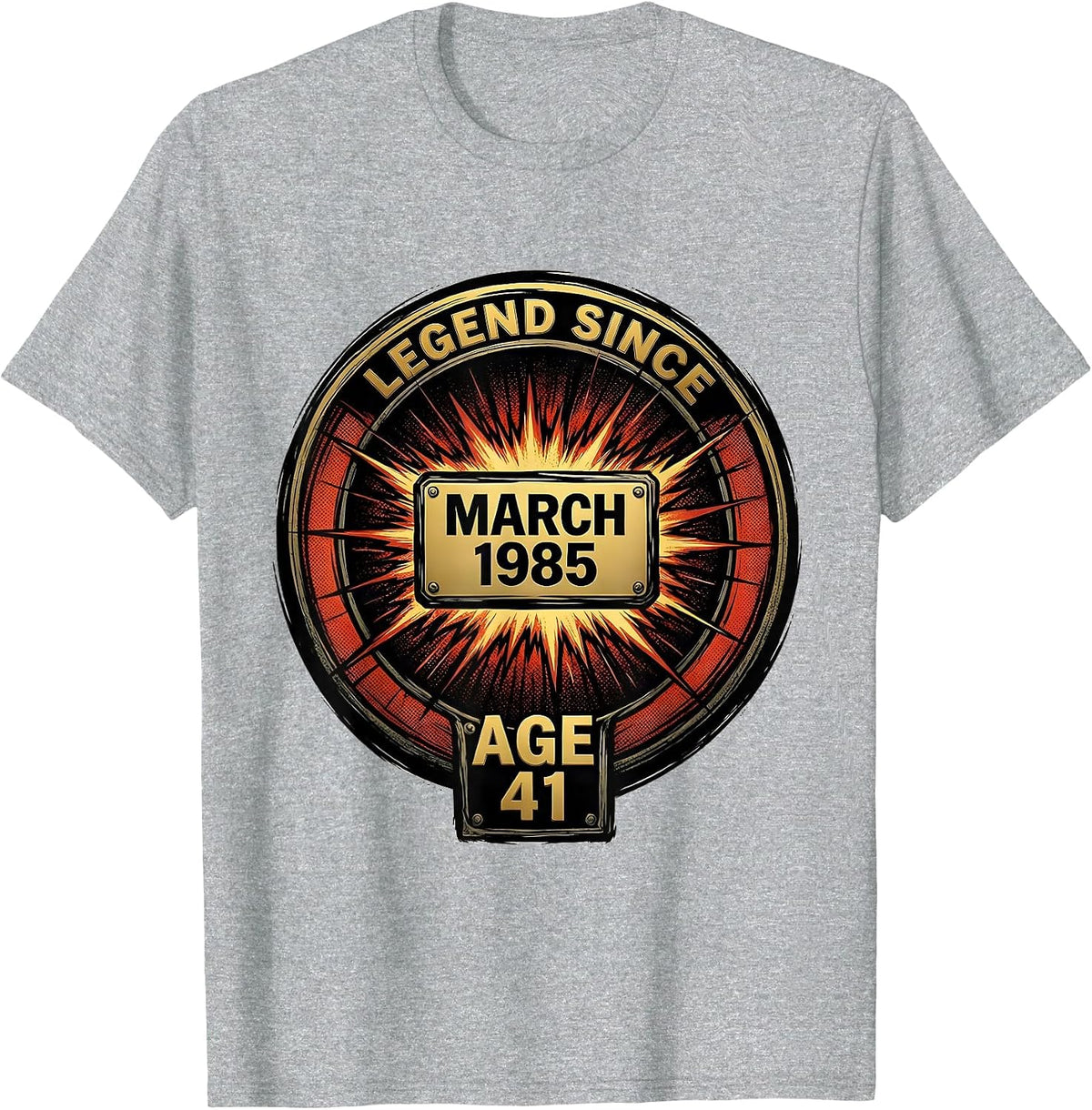 Men's LEGEND SINCE MARCH 1985 AGE 41 Vintage Retro Birthday Men T-Shirt - Heather Grey