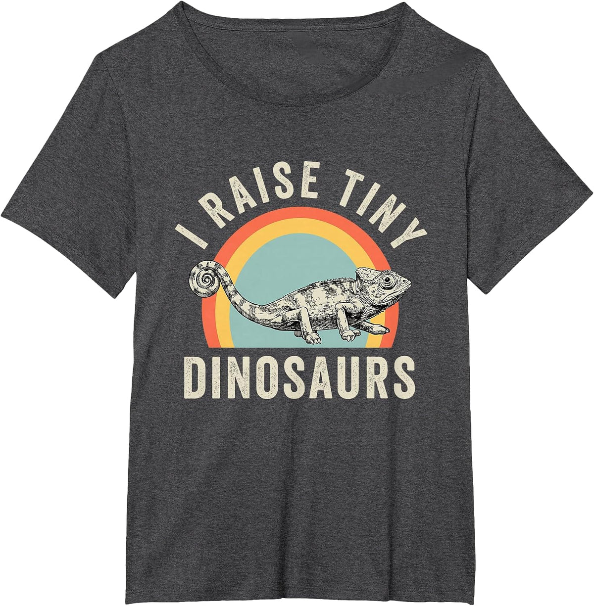 I Raise Tiny Dinosaurs Chameleon Mom T-Shirt - Dark Heather Grey