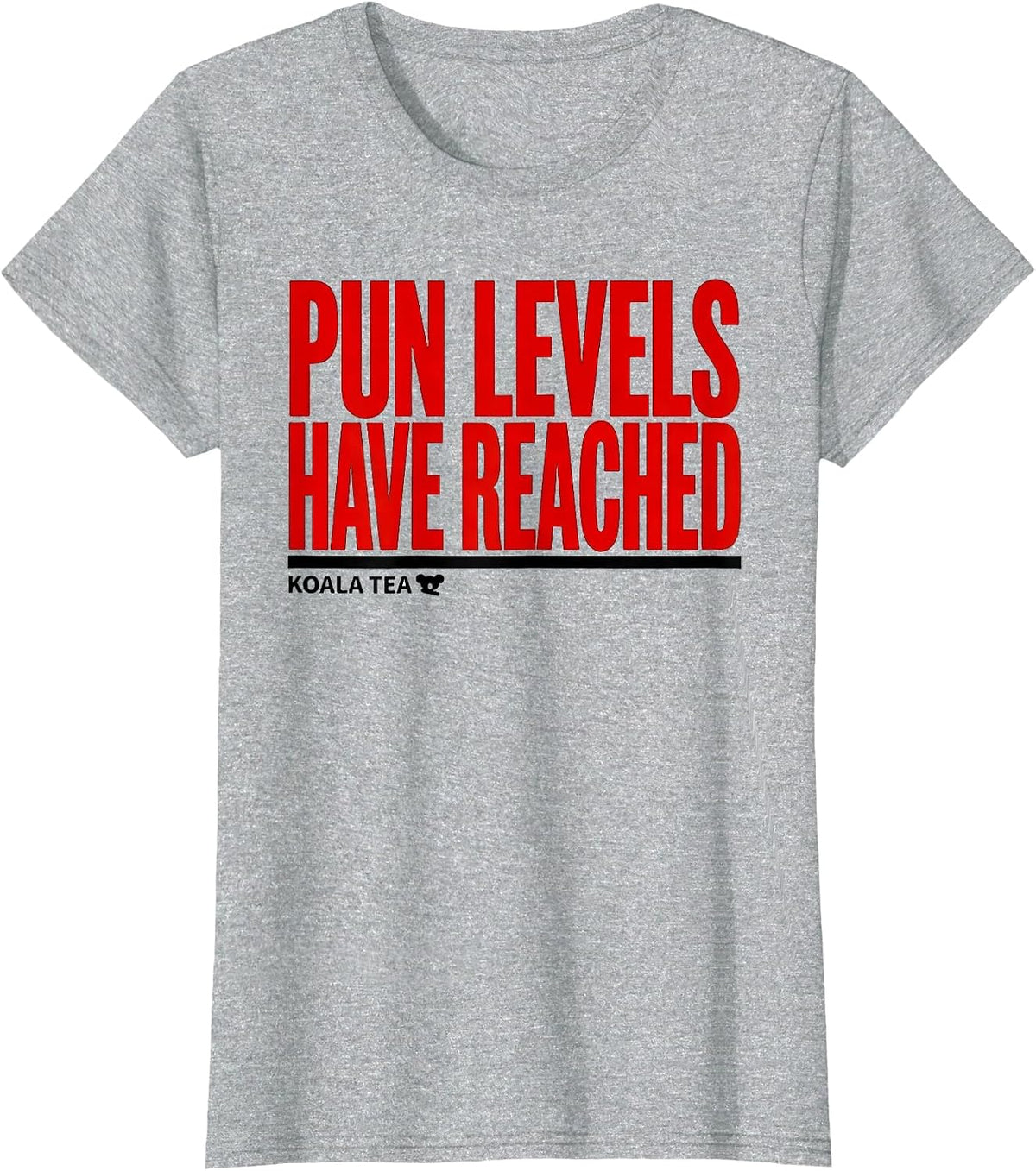 Pun Levels Have Reached Koala Tea Funny Koala Lover Cute T-Shirt - Heather Grey