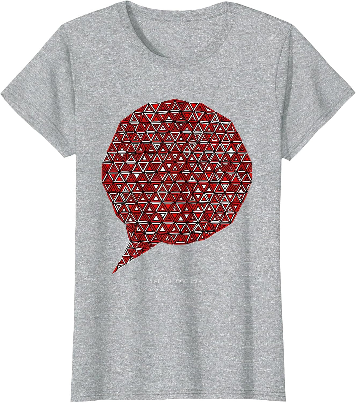 Let the Logo Talk Bold Graphic Design T-Shirt - Heather Grey