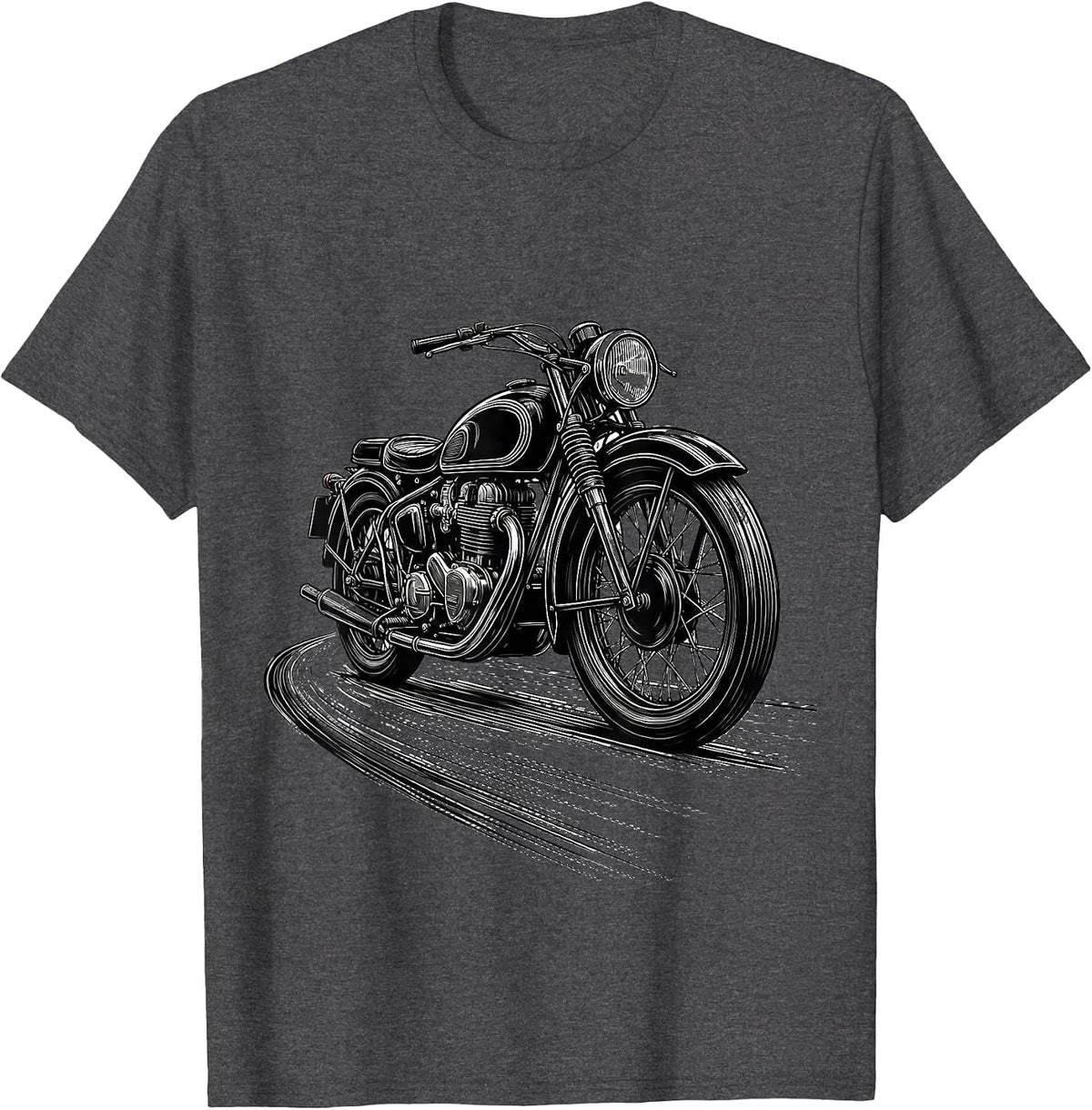 Vintage Motorcycle Retro Classic Car Biker Humor T-Shirt - Dark Heather Grey