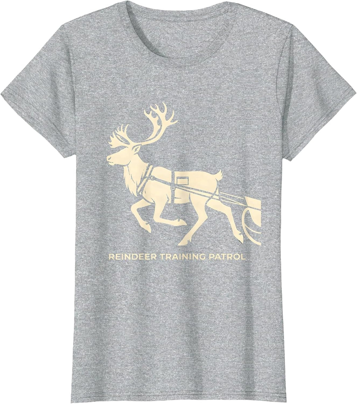 Reindeer Training Patrol Funny Christmas Running Runner Gift T-Shirt - Heather Grey