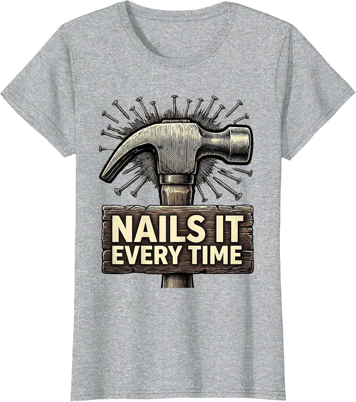 Women's Nails It Every Time Nail Tech Design T-Shirt - Heather Grey