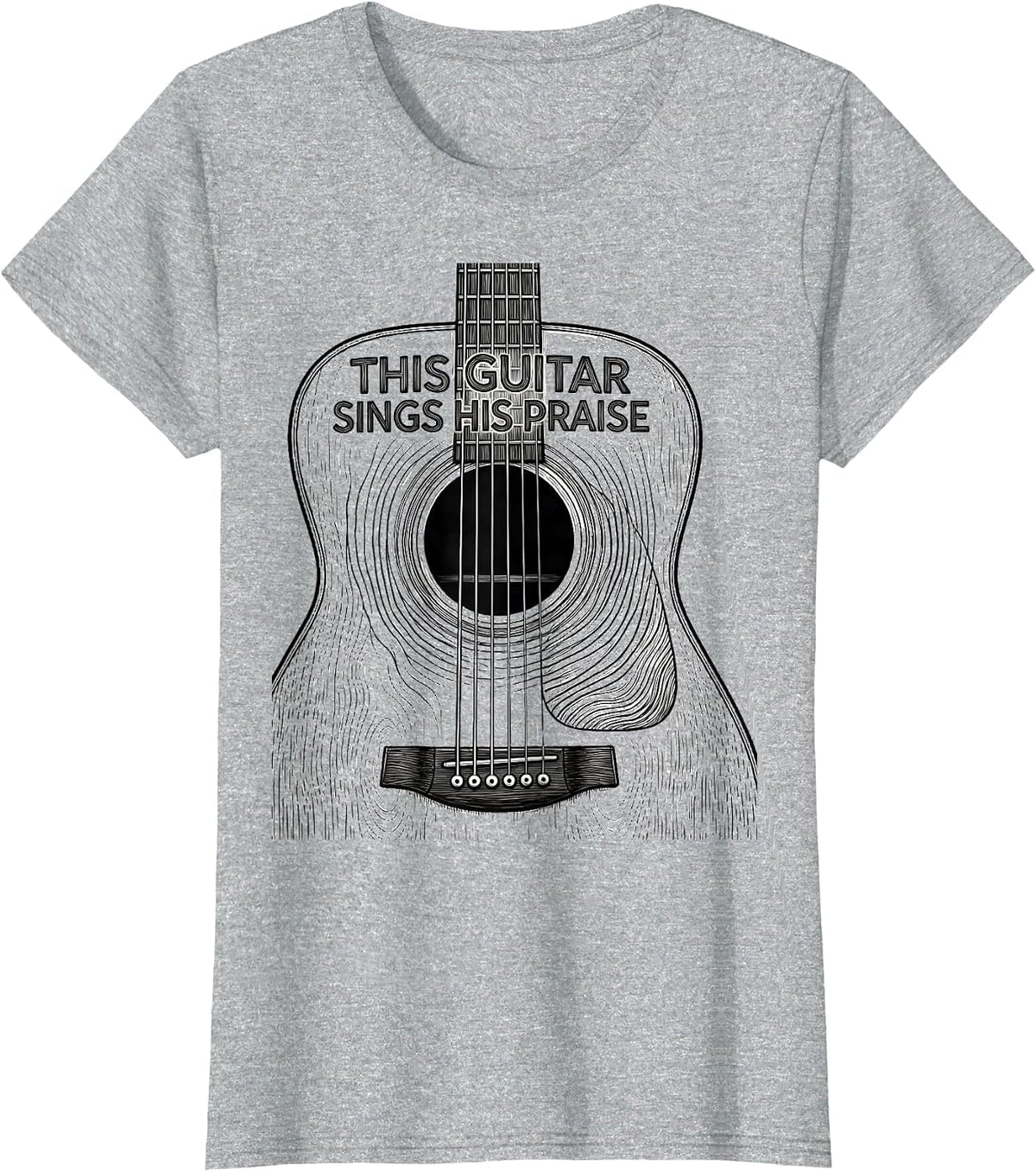 This Guitar Sings His Praise Faith Guitarist Christian Music T-Shirt - Heather Grey