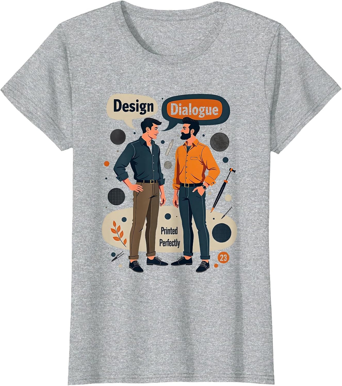 Design Dialogue Printed Perfectly Graphic T-Shirt - Heather Grey