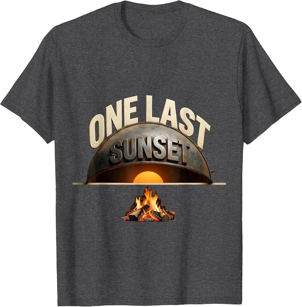 One Last Sunset Funny BBQ Pitmaster Grill Dad Humor T-Shirt - Dark Heather Grey
