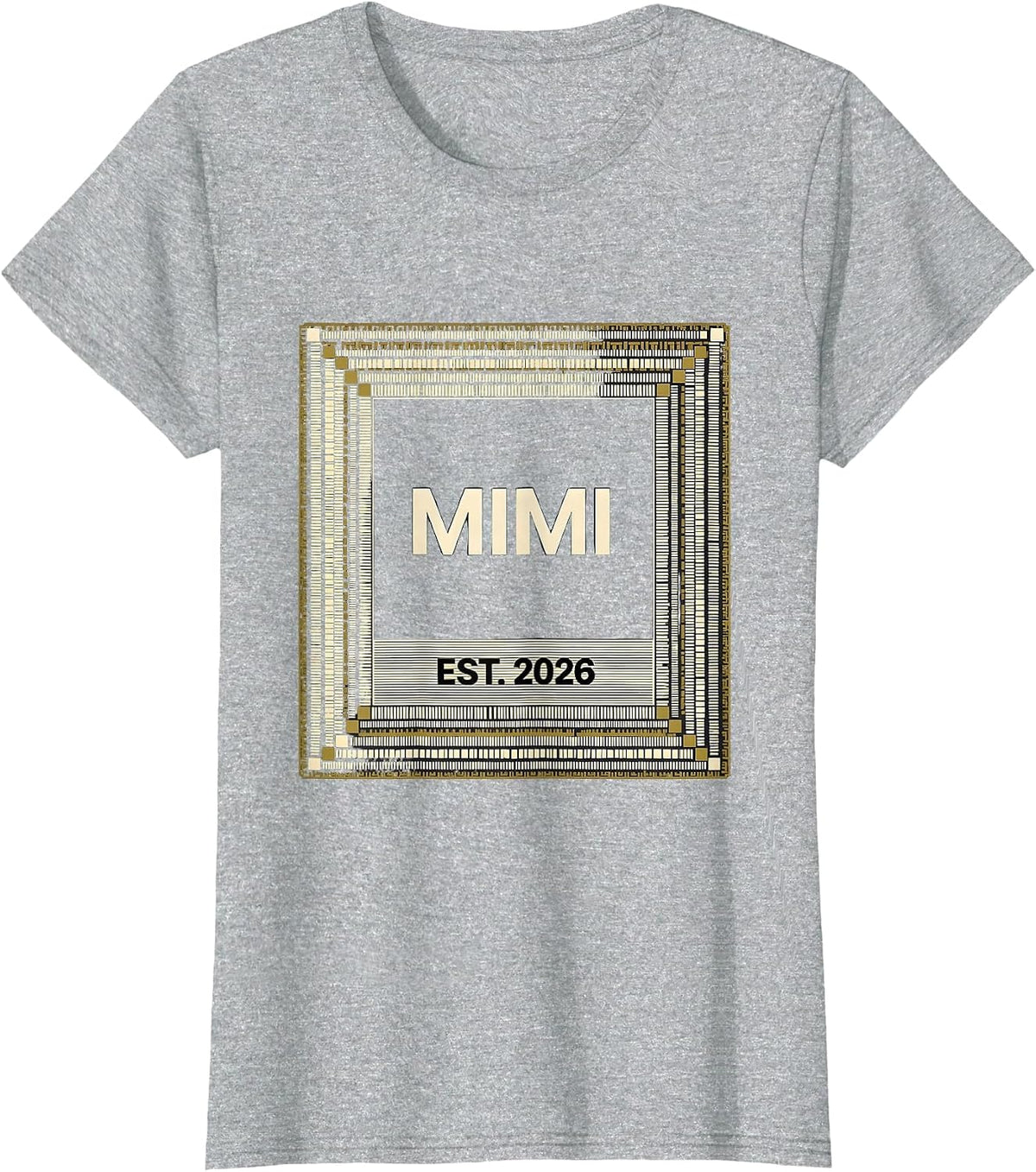Mimi Est. 2026 Minimalist Elegant Font Family Keepsake T-Shirt - Heather Grey