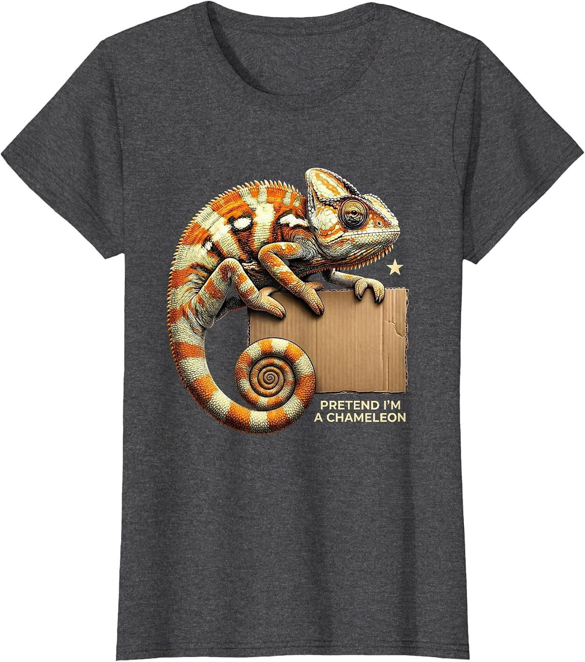 Women's Pretend I'm A Chameleon Funny Animal Costume Halloween Humor T-Shirt - Dark Heather Grey