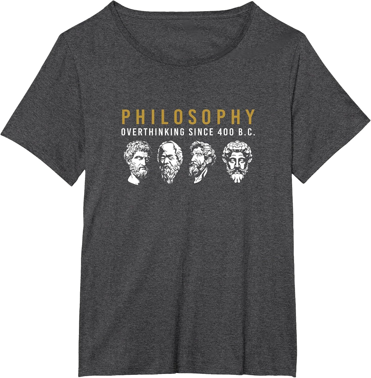 Funny Philosophy Overthinking Philosophers T-Shirt - Dark Heather Grey