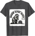 Men's Shadow Report Deputy Funny Groundhog Day Vintage Badge Humor T-Shirt - Dark Heather Grey